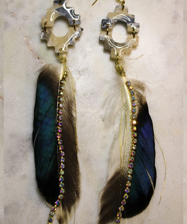 Mini Bull & Feather Earrings