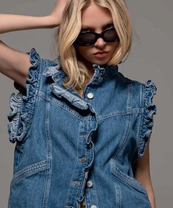 Soft Denim Button Vest